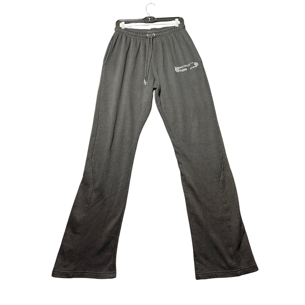 BoohooMAN Sweatpants Men M Black Excellent‎ LMTD Edition Pintuck Graphic